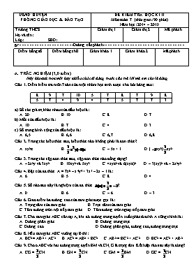 Đề kiểm tra 90 phút học kì II môn Toán lớp 7